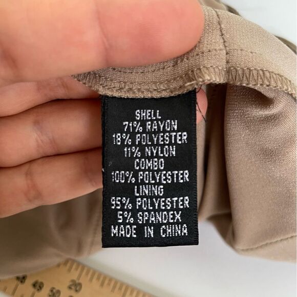 Adrianna Papell Bronze Layered Teared Cocktail Party Dress Petite Size 8P Sheath - Picture 9 of 14